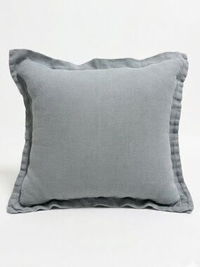 Bed Threads 100% French Flax Linen Cushion Cover Fog Light Grey 20x20